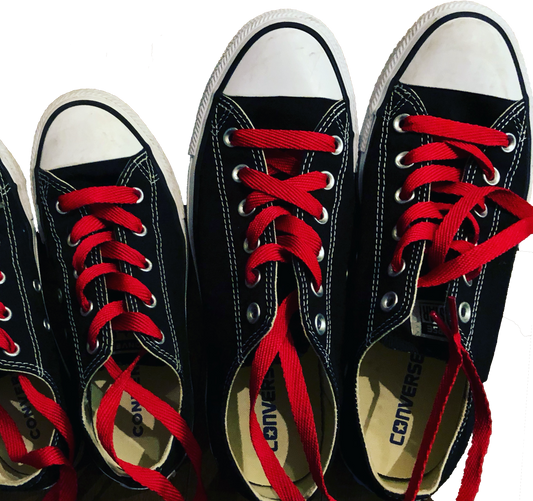 Red-Shoelaced Converse (set of 2)