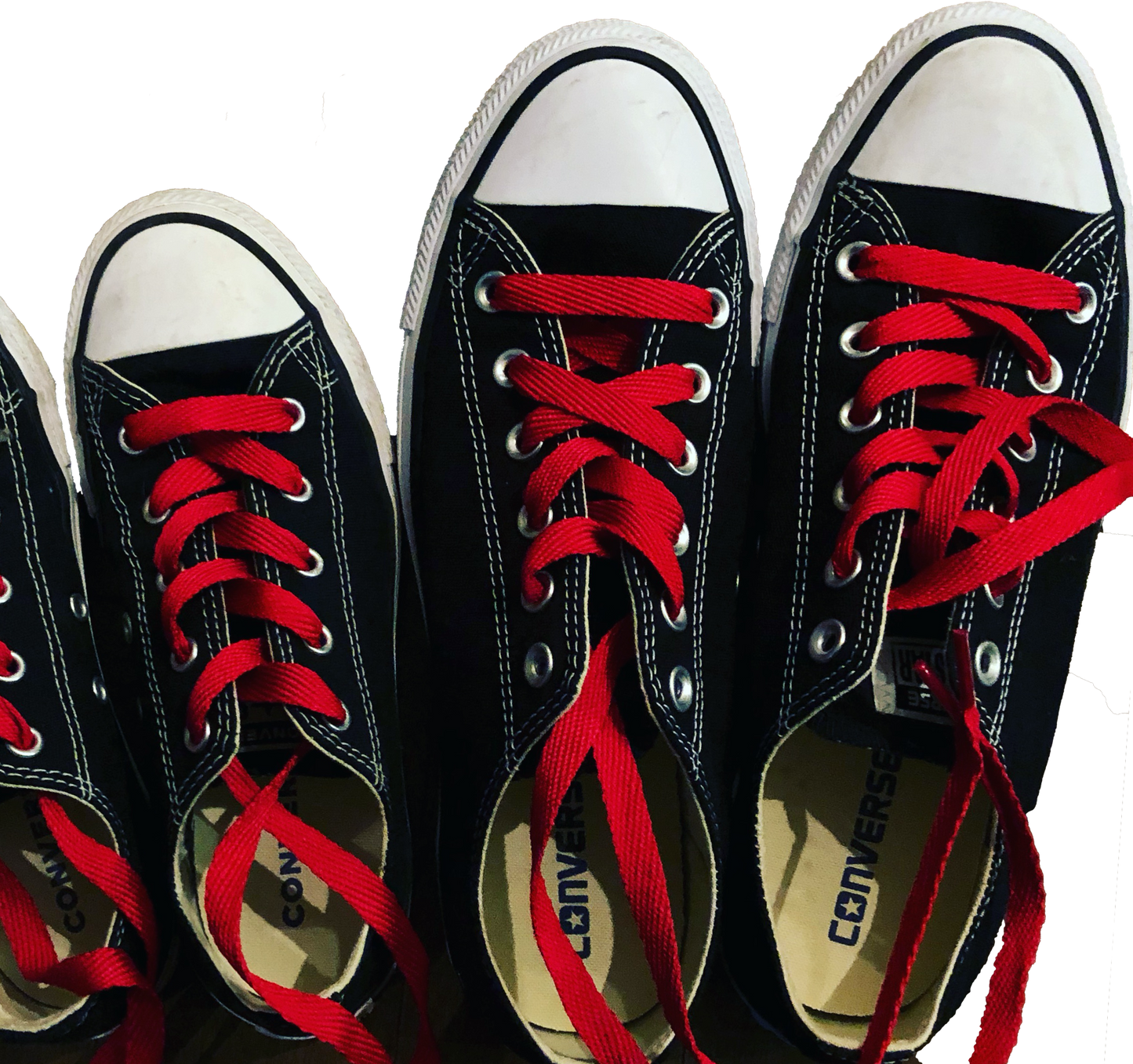Red-Shoelaced Converse (set of 2)